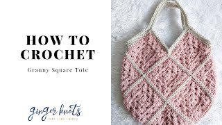 How to Crochet a Granny Square Tote [upl. by Naamann]