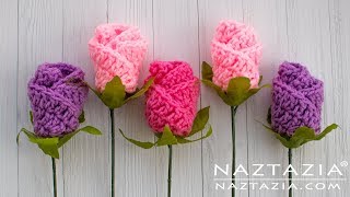 HOW to CROCHET SIMPLE ORIGAMI ROSE FLOWER  Easy Trick by Naztazia [upl. by Nutter46]