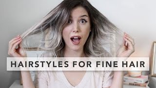 3 Quick and Easy Hairstyles for FINE HAIR [upl. by Deenya]