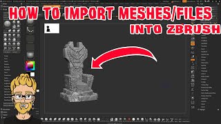 HOW TO IMPORT 3D MESHESFILES INTO ZBRUSH [upl. by Enerahs264]