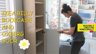 building an ikea BILLY BOOKCASE with OXBERG GLASS DOOR IKEA FURNITURE ASSEMBLY [upl. by Notsruht741]