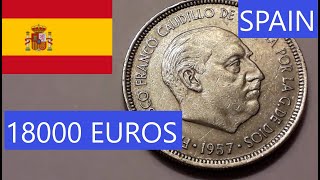 Spanish Coins  5 Pesetas 195719751983  Value 18000 Euros  For One   Rare Coins [upl. by Arakawa]