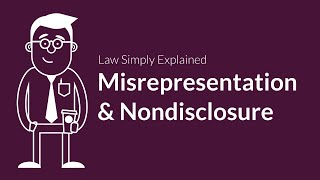 Misrepresentation and Nondisclosure  Contracts  Defenses amp Excuses [upl. by Charbonneau]