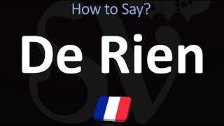 How to Say YOURE WELCOME in French De Rien [upl. by Nett199]