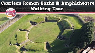 CAERLEON ROMAN BATHS amp AMPHITHEATRE WALES  Walking Tour  Pinned on Places [upl. by Gobert]