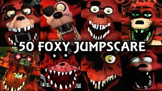 50 FOXY JUMPSCARES  FNAF amp Fangame [upl. by Aehsal]