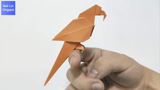 Easy Origami Paper Parrot  How to make Origami 3D Parrot [upl. by Egedan]