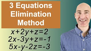 Solving Systems of 3 Equations Elimination [upl. by Ailem]