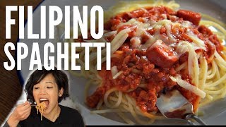 FILIPINO SPAGHETTI Jollibee Inspired Pinoy Recipe [upl. by Bobbee868]