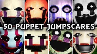 50 PUPPET JUMPSCARES  Marionette in FNAF amp Fangames [upl. by Raamal574]