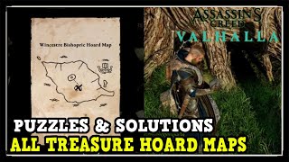 Assassins Creed Valhalla All Treasure Hoard Map Locations Puzzles amp Solutions Tattoo Design amp More [upl. by Ehtylb]