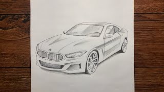 How to draw a Bmw  Bmw Drawing step by step [upl. by Brittni]