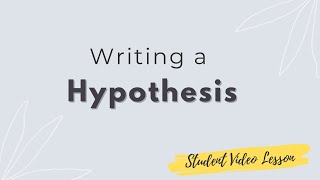 How To Write a Hypothesis [upl. by Haral]