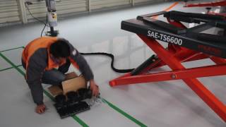 How to install the Portable Mid Rise Scissor Lift SAETS6600 from Stratus Auto Equipment [upl. by Ahterod174]