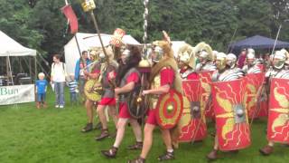 Roman Reenactment at the Amphitheatre in Caerleon Marching In [upl. by Balsam872]