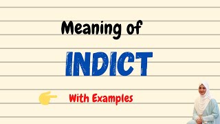 Daily vocabulary  Indict Meaning  Vocabgram [upl. by Naibaf]