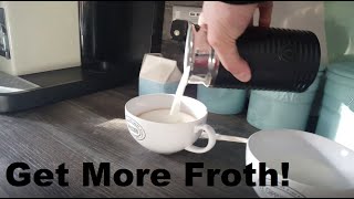 How to Get More Froth from Your Nespresso Coffee Aeroccino  Nespresso tips and help [upl. by Einneb]