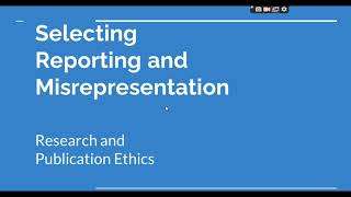 Selective Reporting and Misrepresentation of data Research and Publication ethics Phd coursework [upl. by Ayouqes]