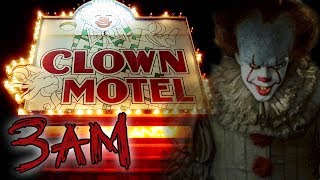 GHOST CLOWNS CLOWN MOTEL AT 3AM  HAUNTED OVERNIGHT CHALLENGE  OmarGoshTV [upl. by Anibur]