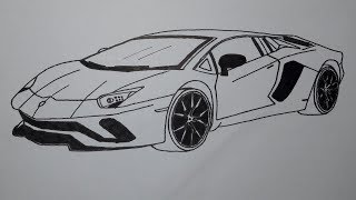 How to draw a Lamborghini car  step by step [upl. by Akiras]