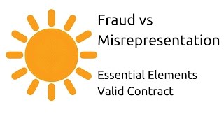 Fraud vs Misrepresentation  Other Essential Elements of a Valid Contract  CA CPT  CS amp CMA [upl. by Quintus]