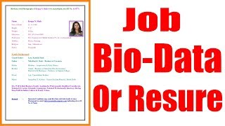 How To Make A Professional Biodata Or Resume For Job In Hindi [upl. by Ximenes323]