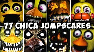 77 CHICA JUMPSCARES FNAF amp Fangames [upl. by Ognimod]