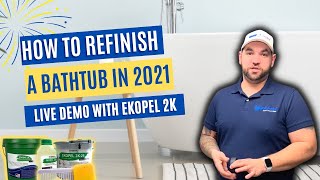 How To Refinish A Bathtub In 2021  Live Demonstration With Ekopel 2K  Refinished Bath Solutions [upl. by Aiciled]