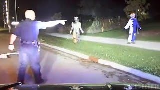 Creepy Clowns Arrest Caught On Police Dashcam [upl. by Violeta514]