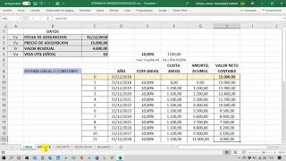 AMORTIZACIONES CONTABLES CON EXCEL [upl. by Eednyl]