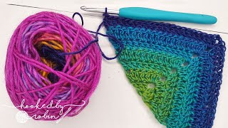 Crochet SOLID Granny Shawl Triangle Motif Super Easy Beginners Tutorial [upl. by Nnylrahc]